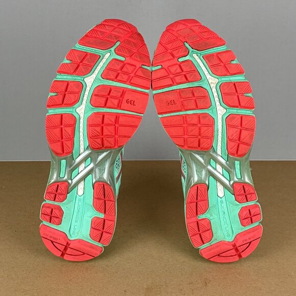 Asics Gel Kayano 21 Athletic Running Shoes Womens 8.5 Green Coral Low Top - Picture 7 of 10